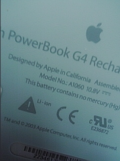 PowerBookG4のバッテリ