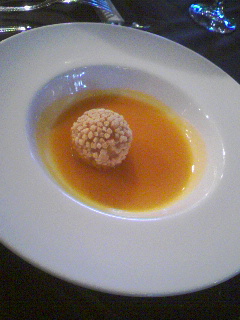 鴨饅頭と南瓜のスープ生姜風味