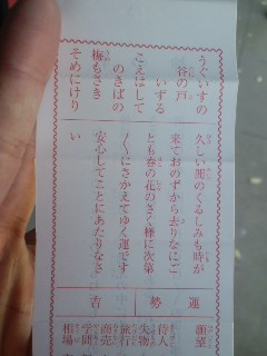 本日のおみくじ