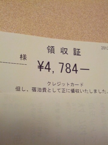 今回の宿泊費