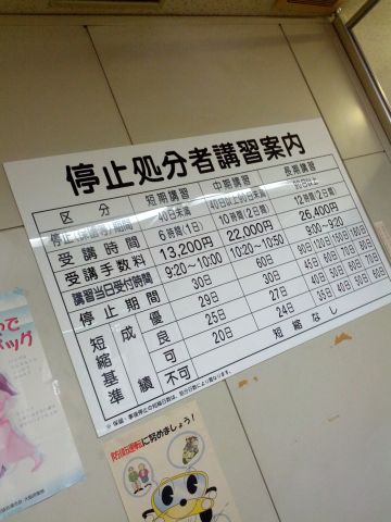停止処分者講習案内