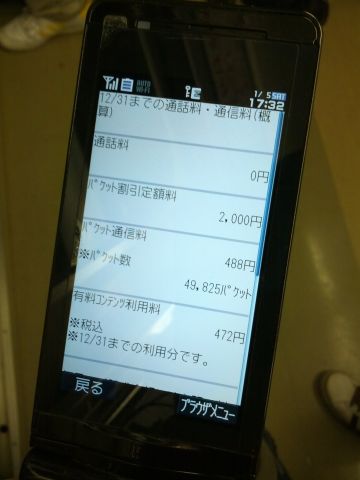 先月の電話代