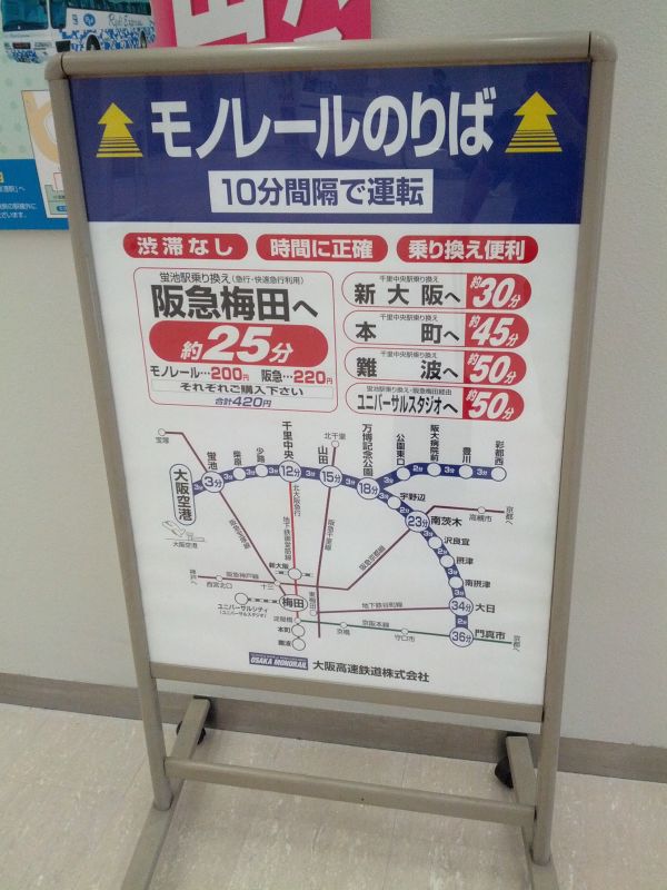 梅田への経路