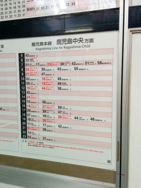 鹿児島駅の時刻表