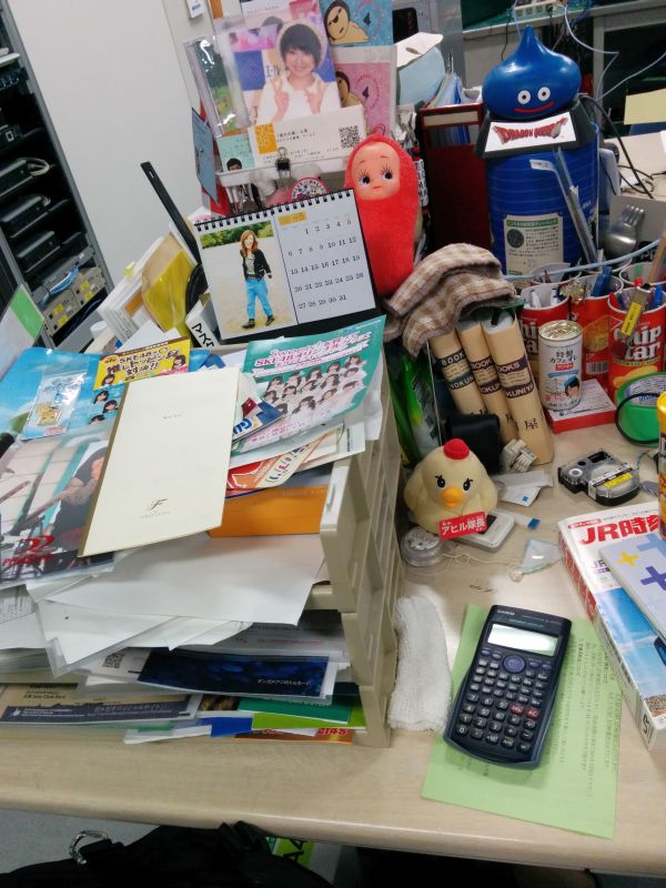 仕事場の机