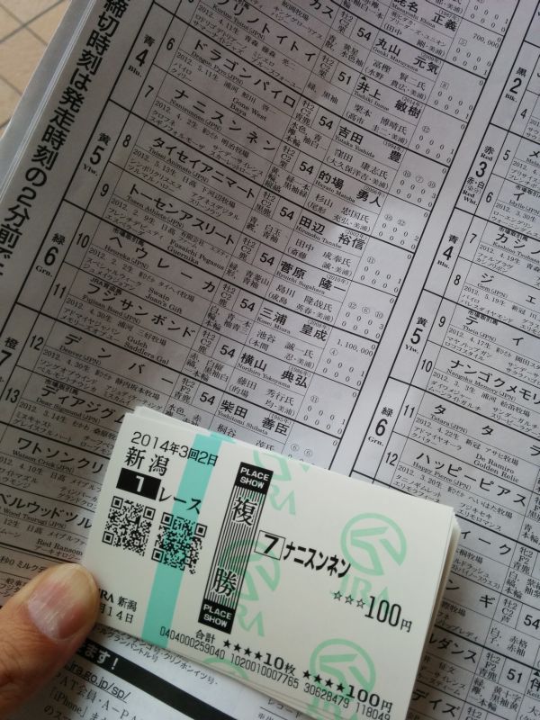 本日の馬券