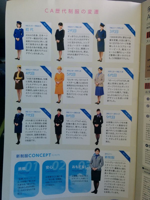 ＣＡ歴代制服の変遷