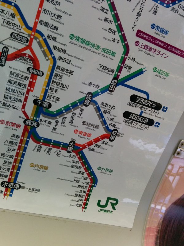 成田空港までの駅数