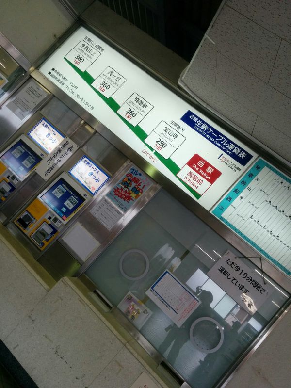 近鉄生駒ケーブル運賃表