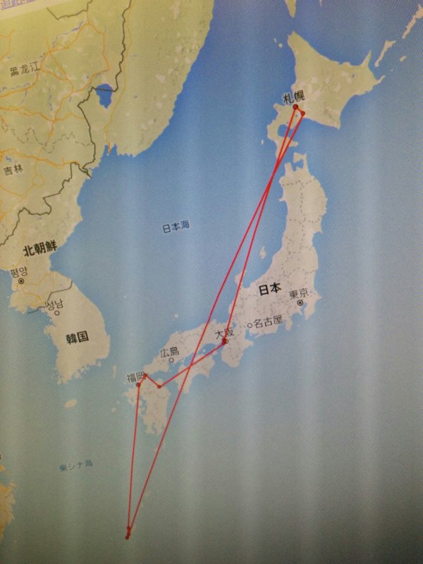 予定案の移動経路
