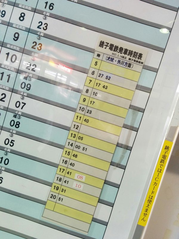 銚子電鉄発車時刻表