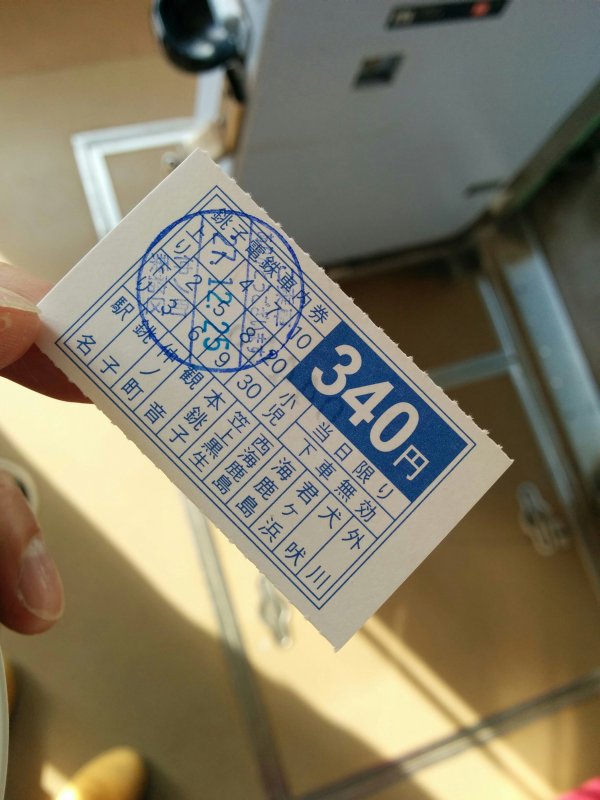 銚子電鉄車内券