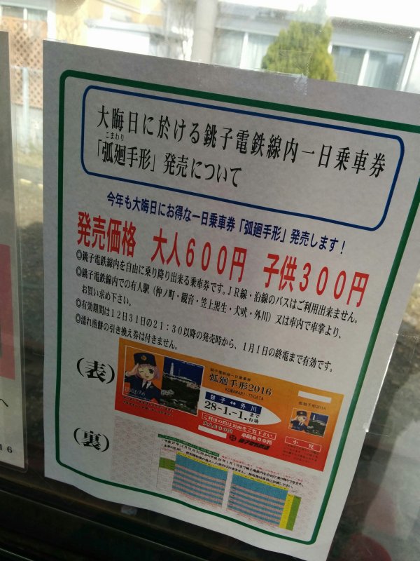 銚子電鉄内一日乗車券