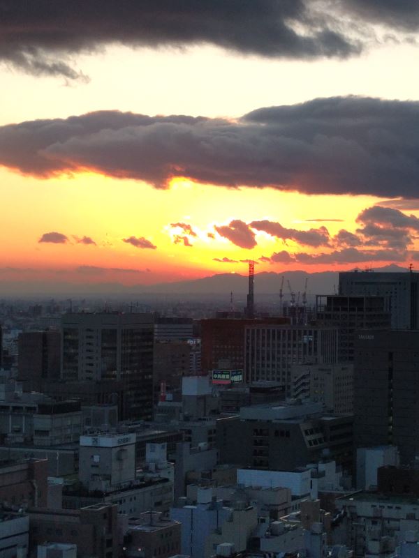 本日の日没風景