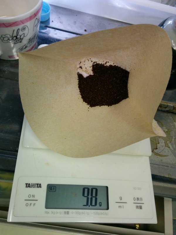 コーヒーの重量測定