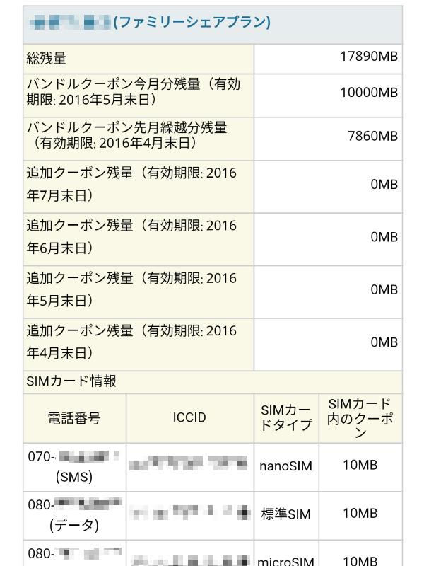 バンドルクーポン残量