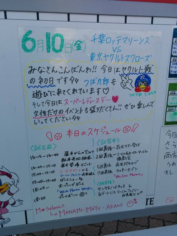 本日のスケジュール