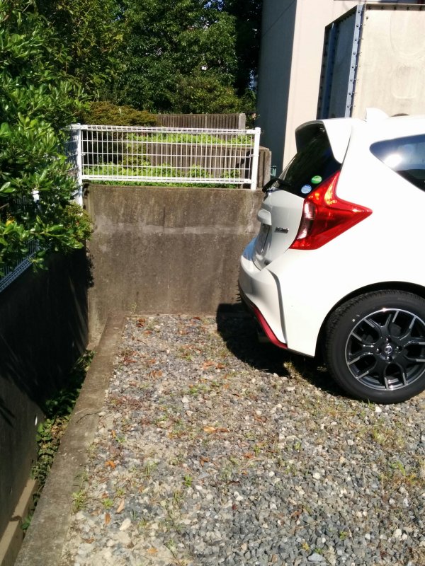 駐車場の雑草抜き