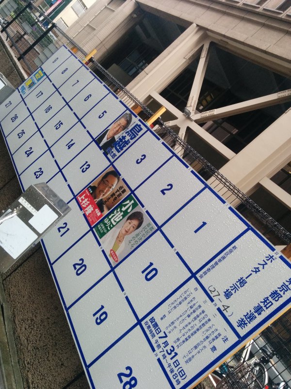 東京都知事選挙ポスター掲示板