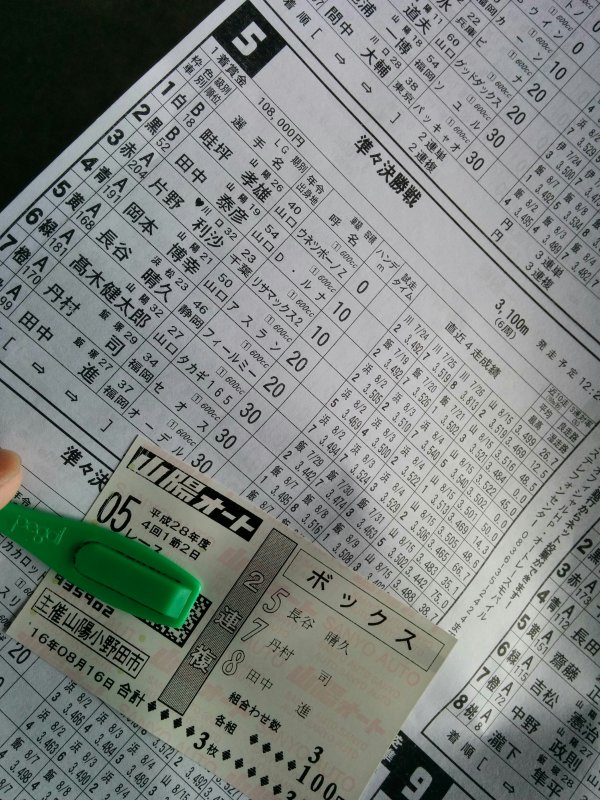 5Rの2連複車券