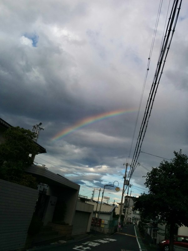 虹の撮影