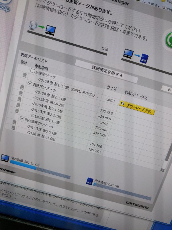 全更新データのダウンロード