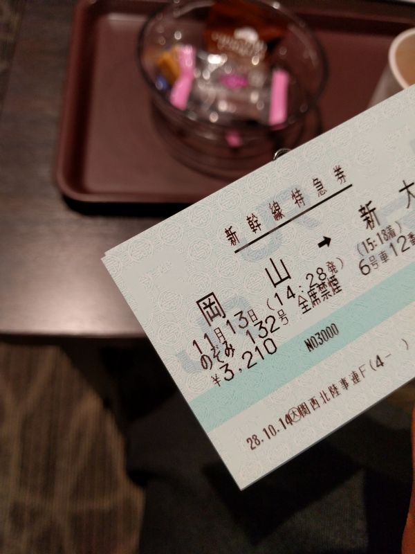 のぞみ指定席券