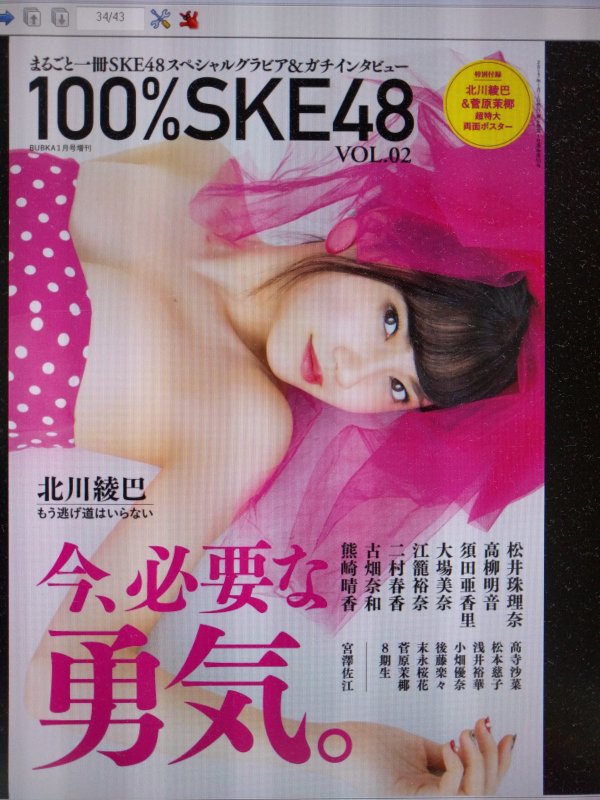 100%SKE48の表紙