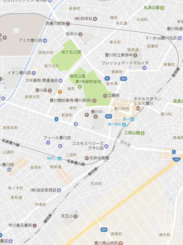 豊川稲荷周辺の地図