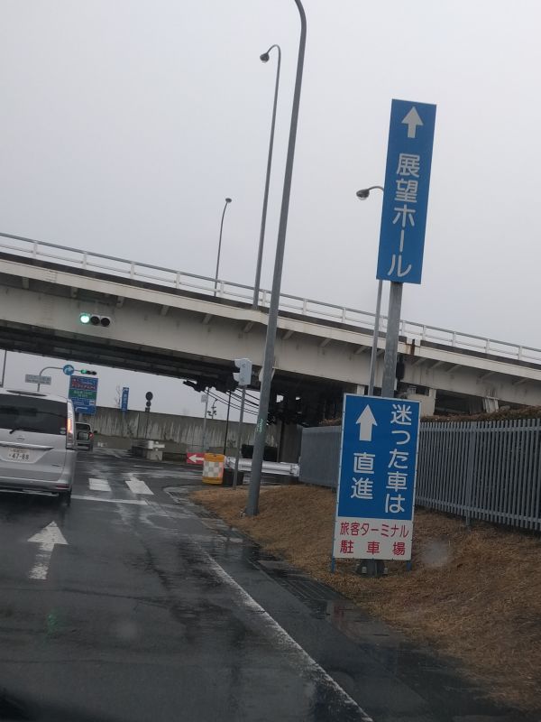 迷った車は直進