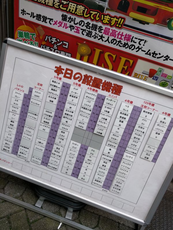 本日の設置機種