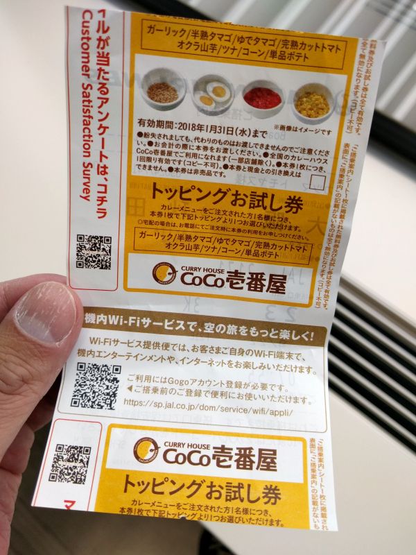搭乗券の裏側