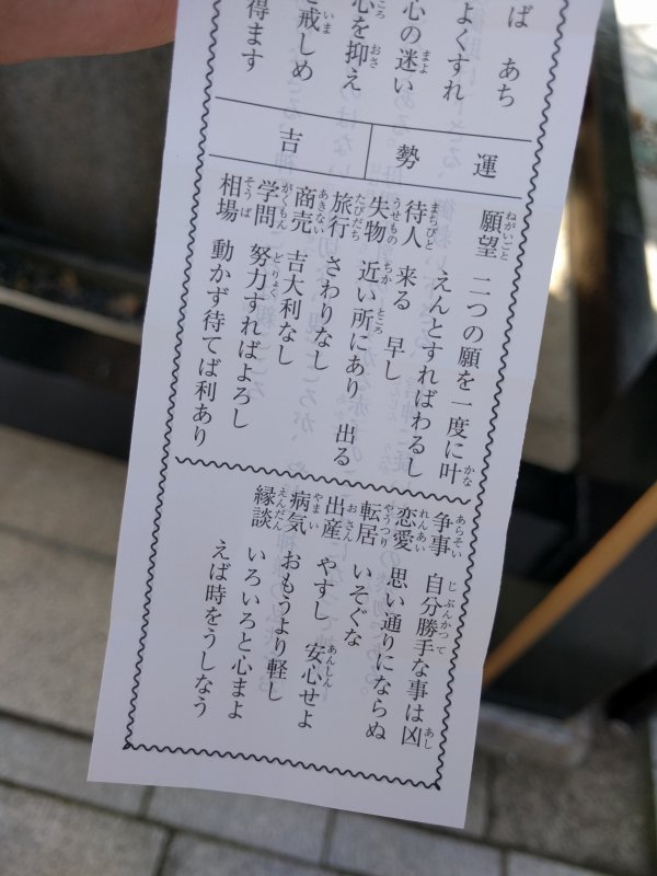 本日のおみくじ