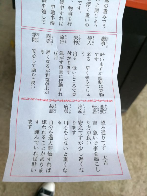運勢について