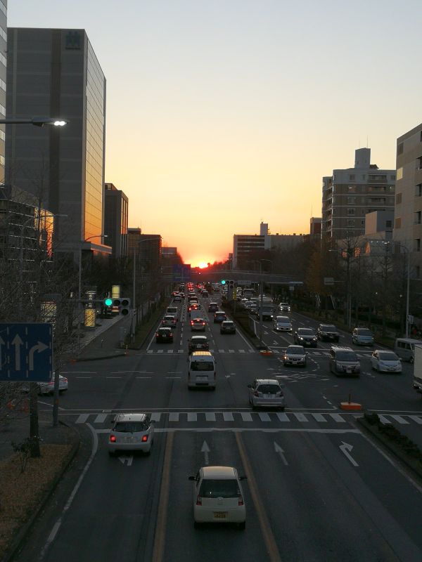 本日の日没風景