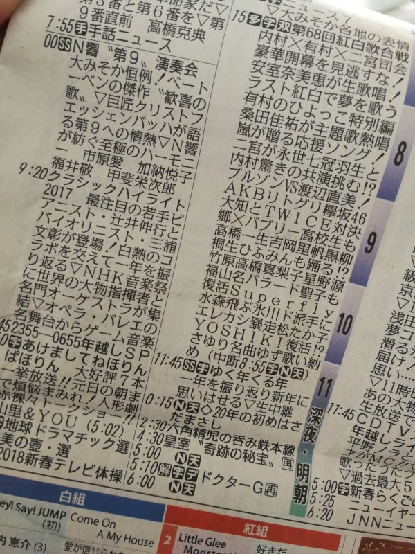 本日のラテ欄