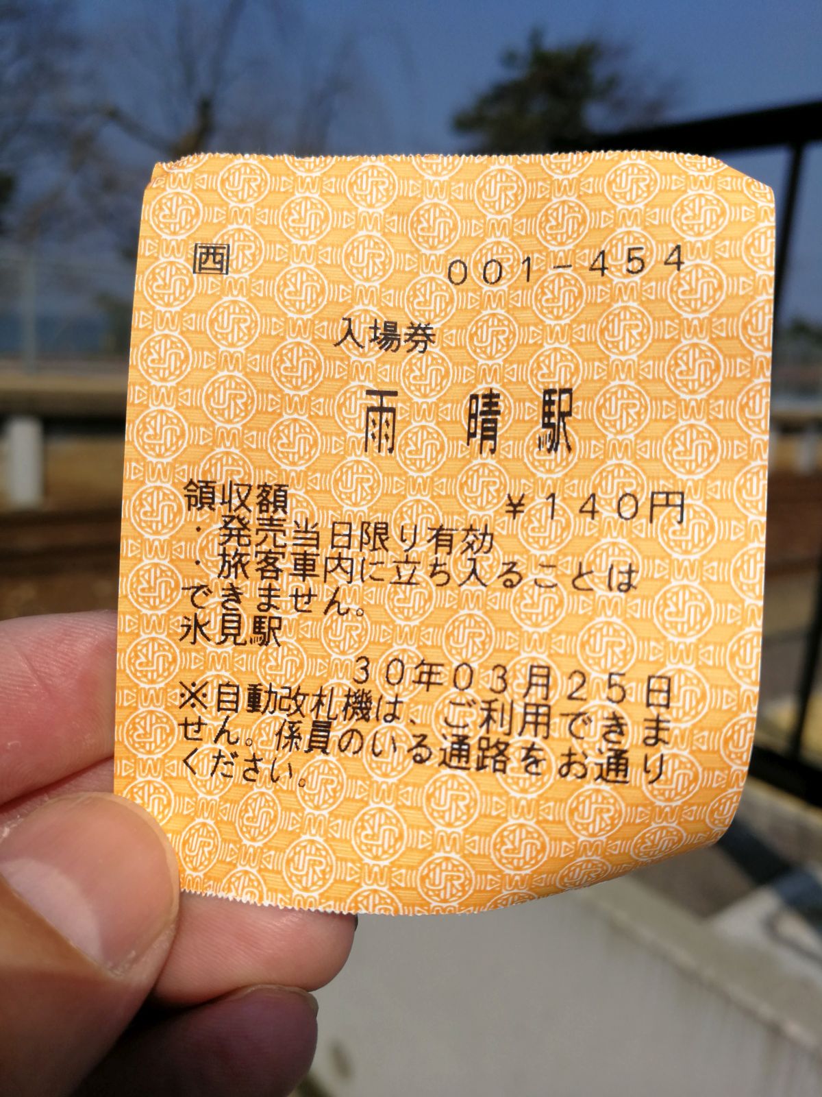 雨晴駅入場券