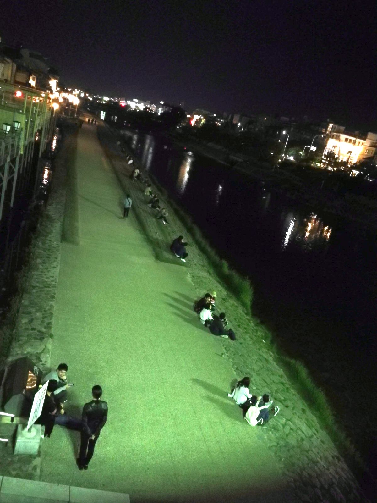 この時間の鴨川の様子