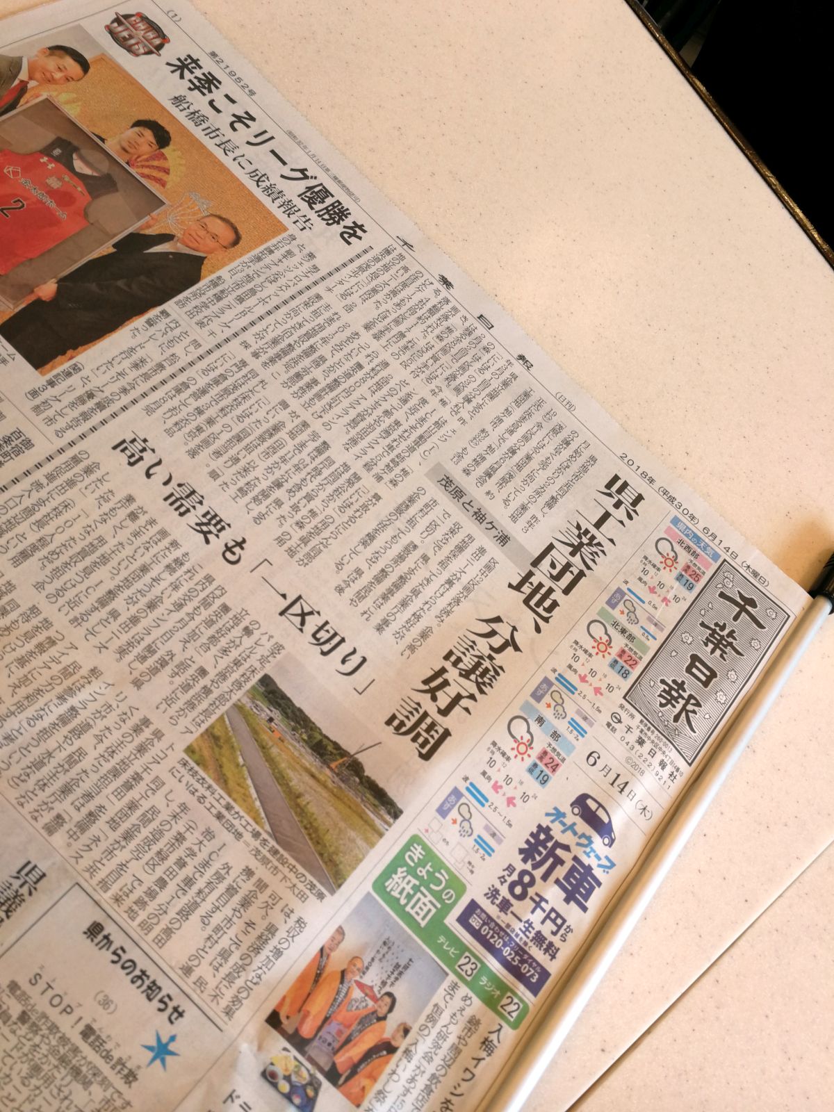 本日の新聞