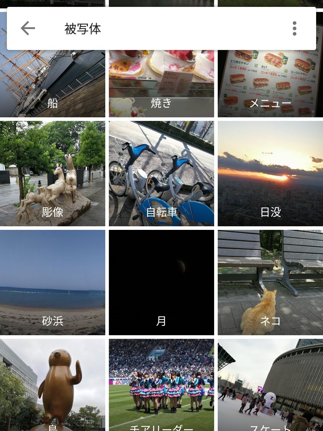 被写体の自動グループ分け２