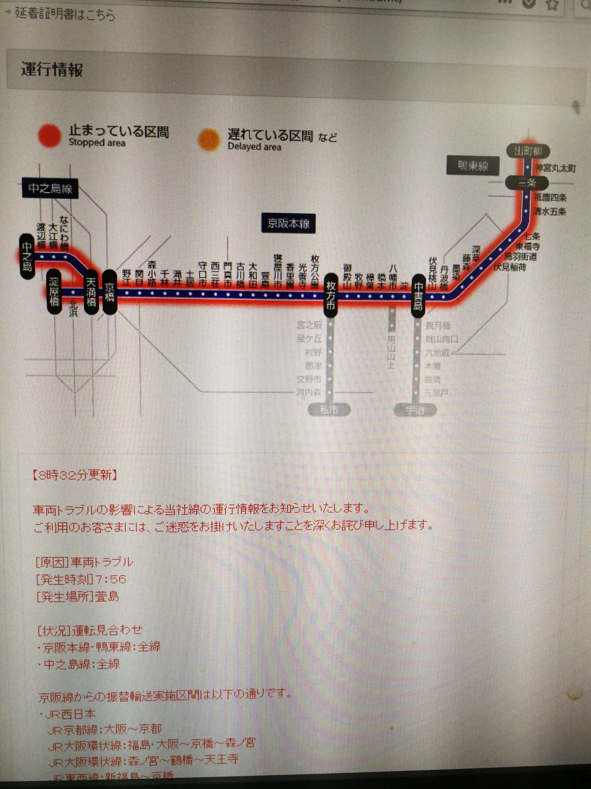 おけいはんの運行情報