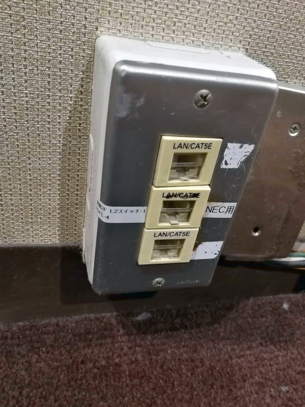 廊下の情報コンセント