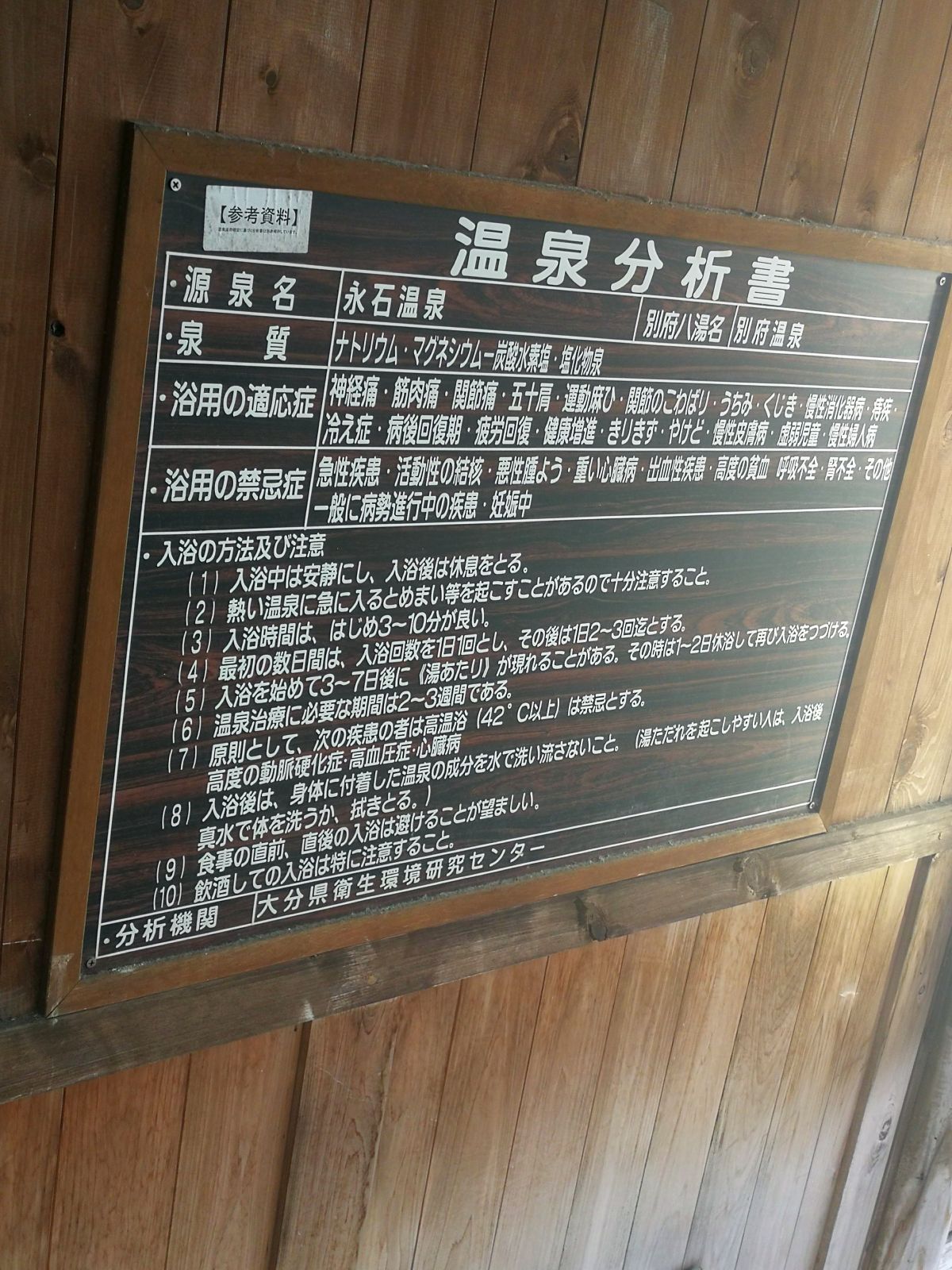 温泉分析書