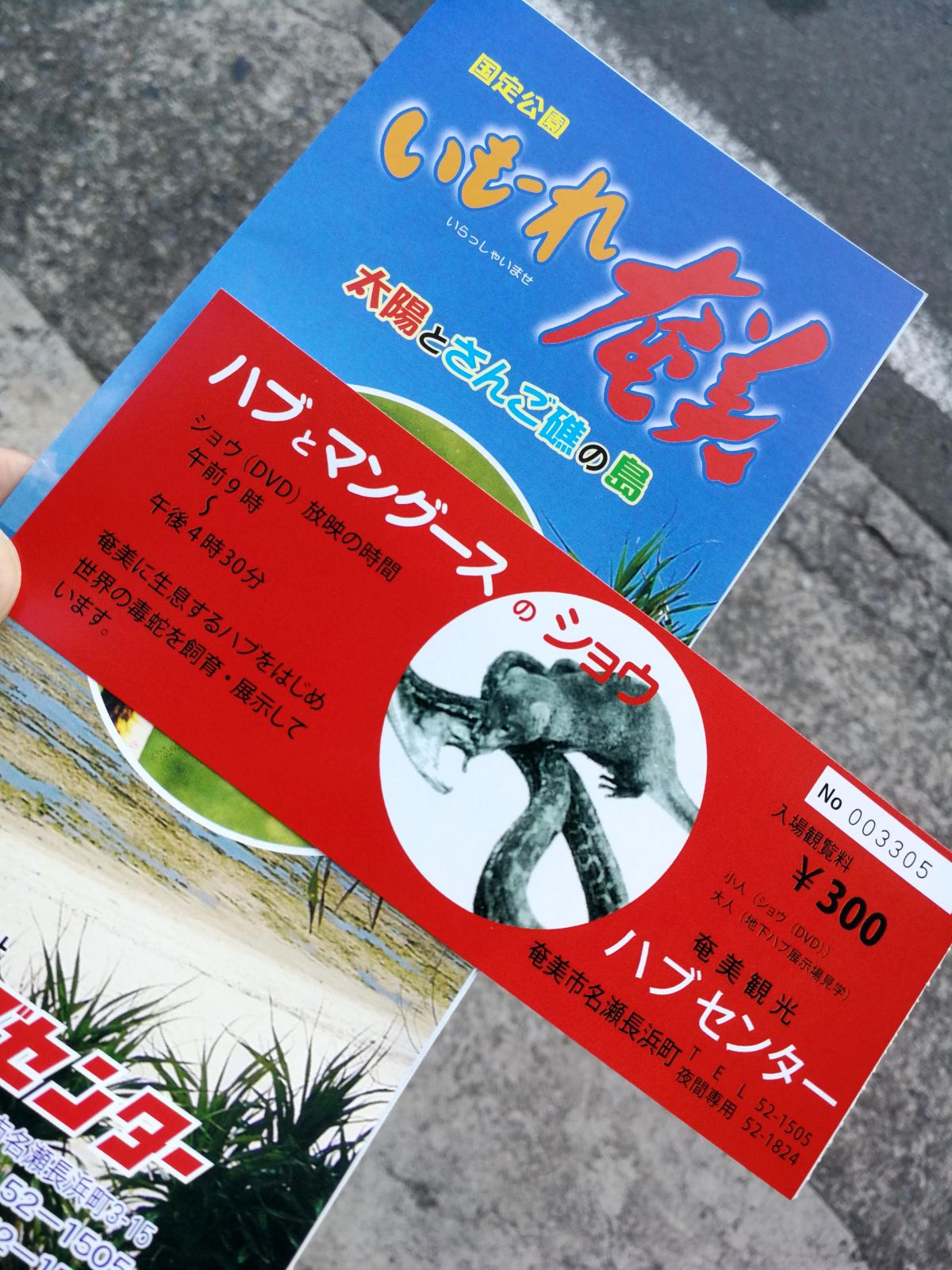 奄美観光ハブセンターの入場券