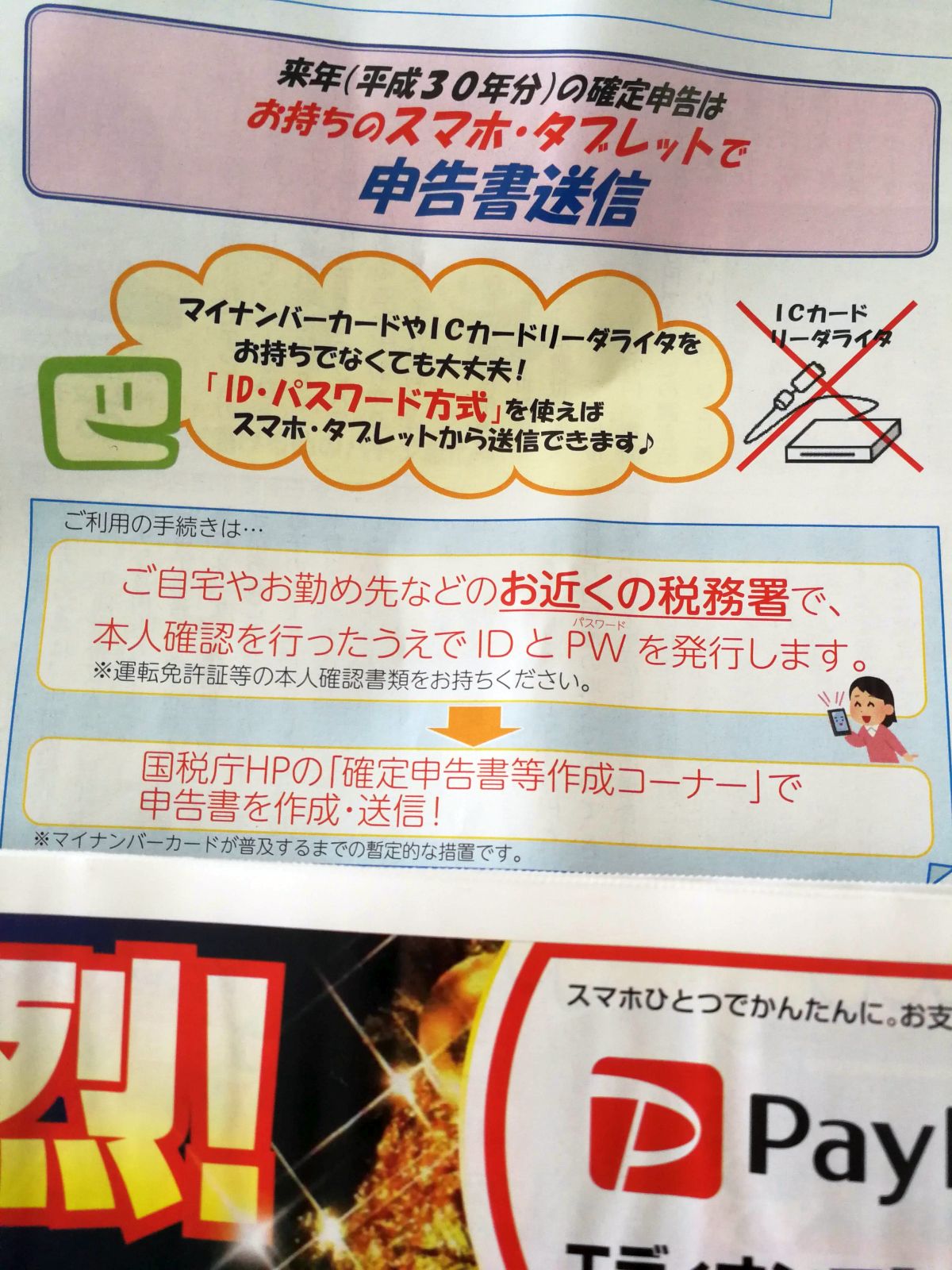 スマホ・タブレットで申告書送信