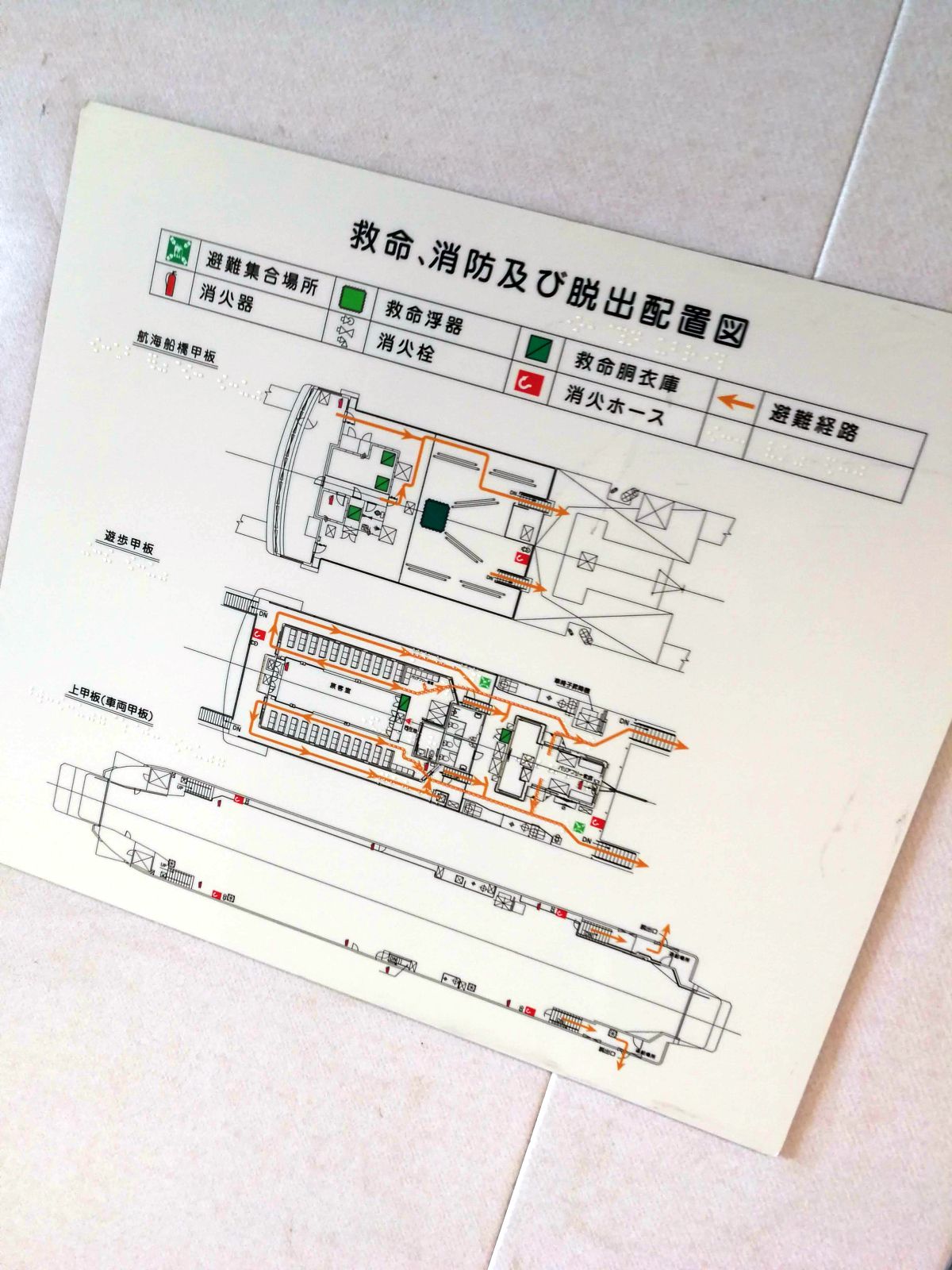 救命、消防及び脱出配置図