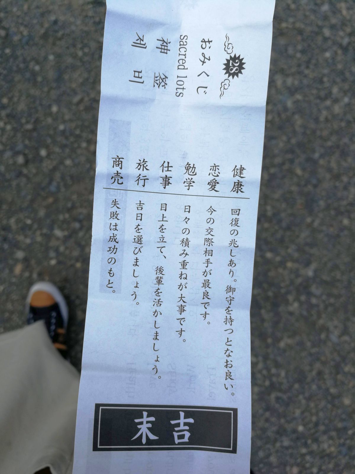 本日のおみくじ