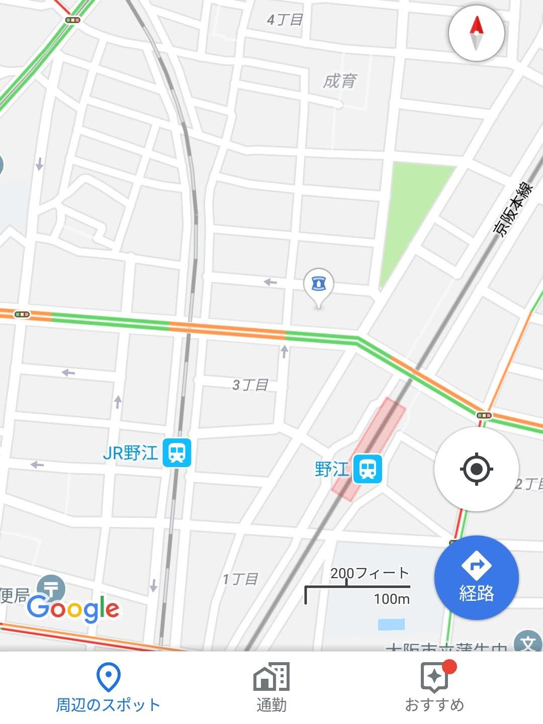 野江とJR野江の場所