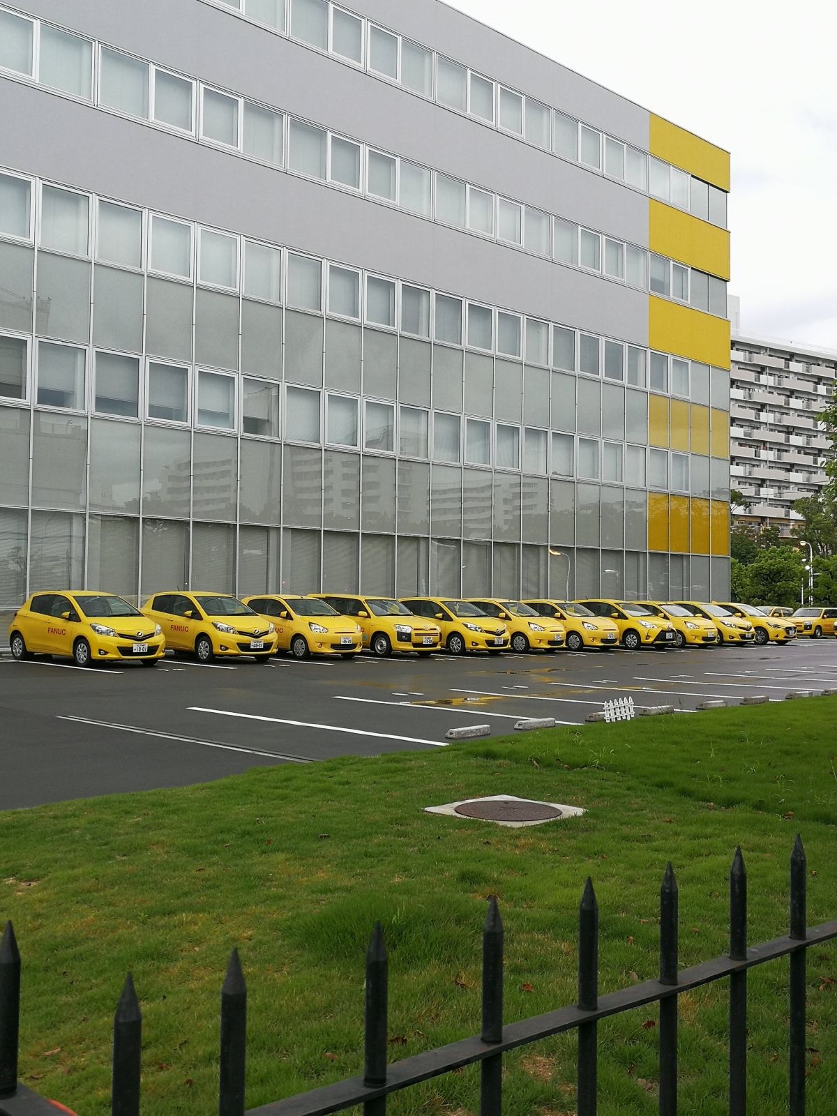 黄色の社用車