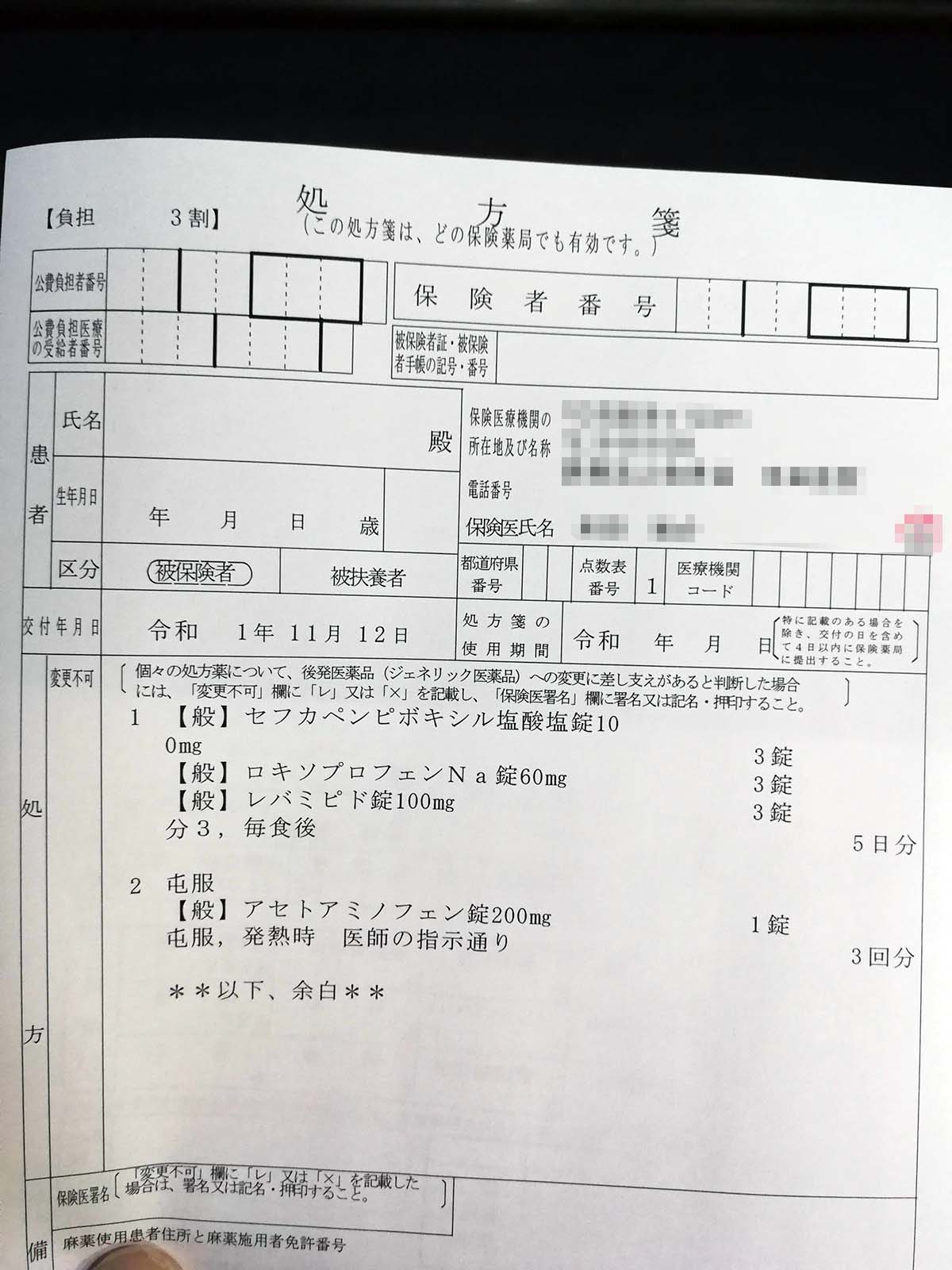 今回の処方箋